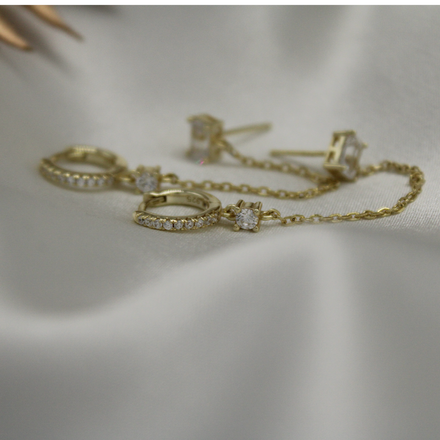 Radiant Hoop Chain Earrings