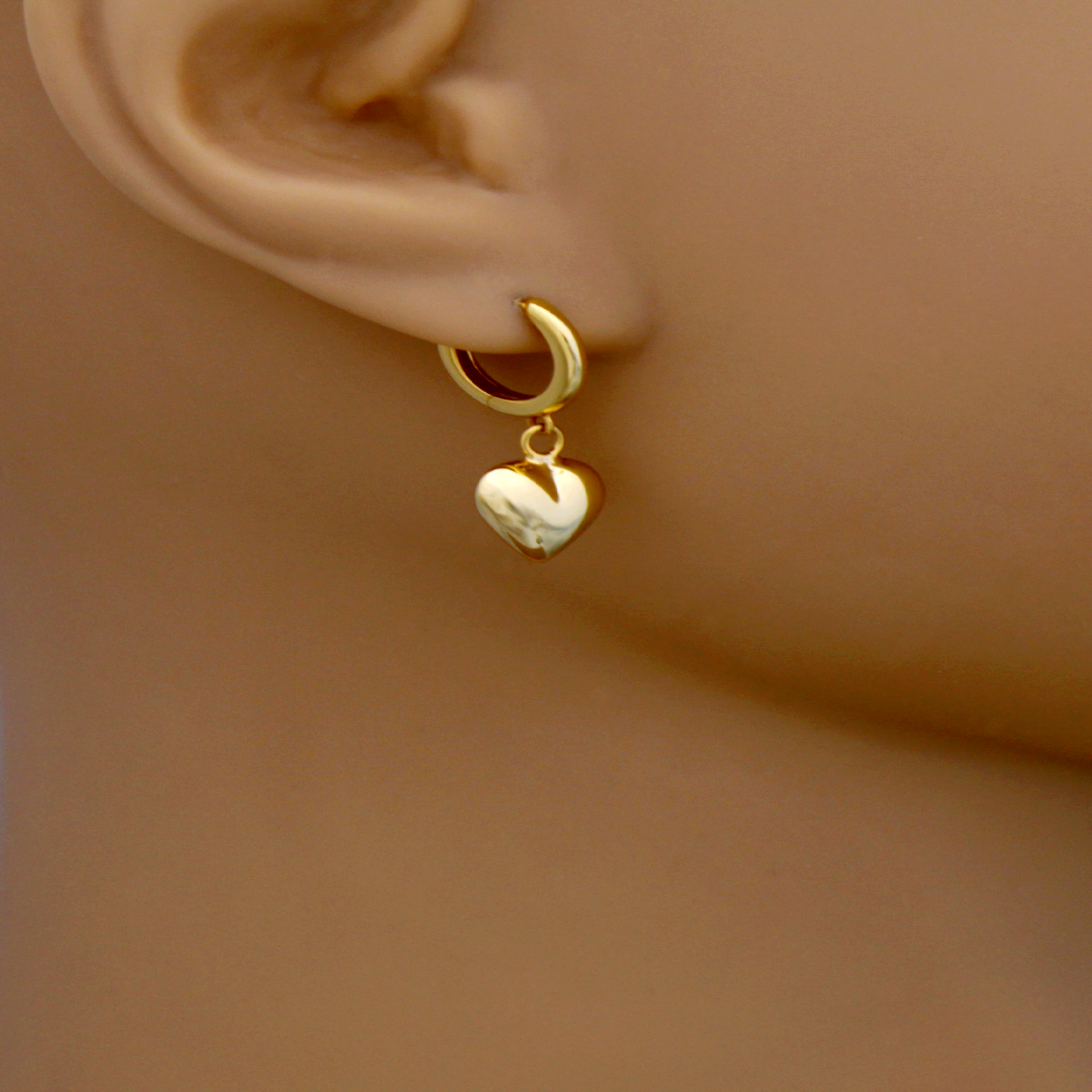 Heart Charm Hoop Earrings