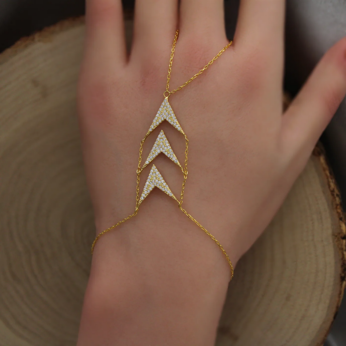 Golden Arrow Hand Chain