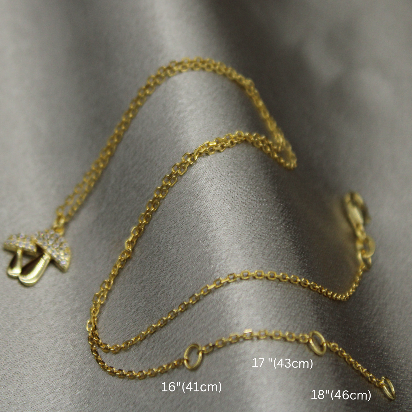 Golden Mushroom Charm Necklace