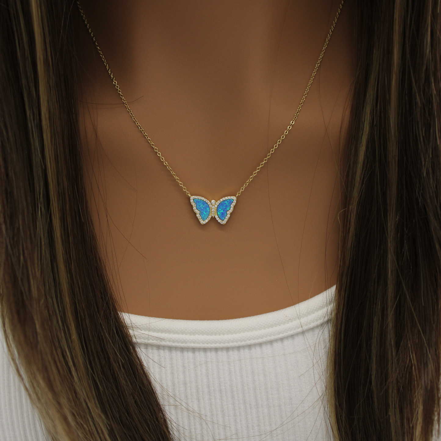 Azure Butterfly Necklace