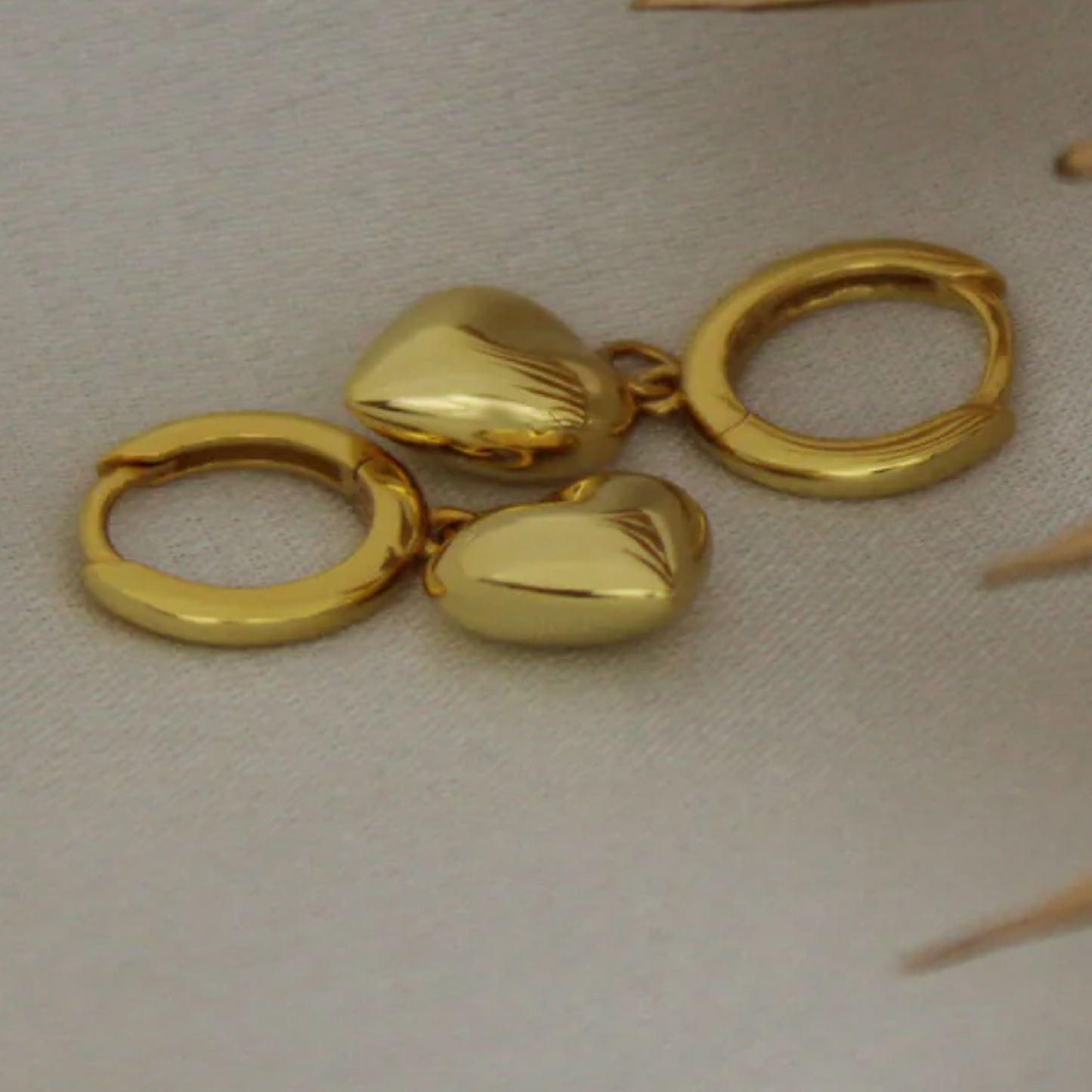 Heart Charm Hoop Earrings