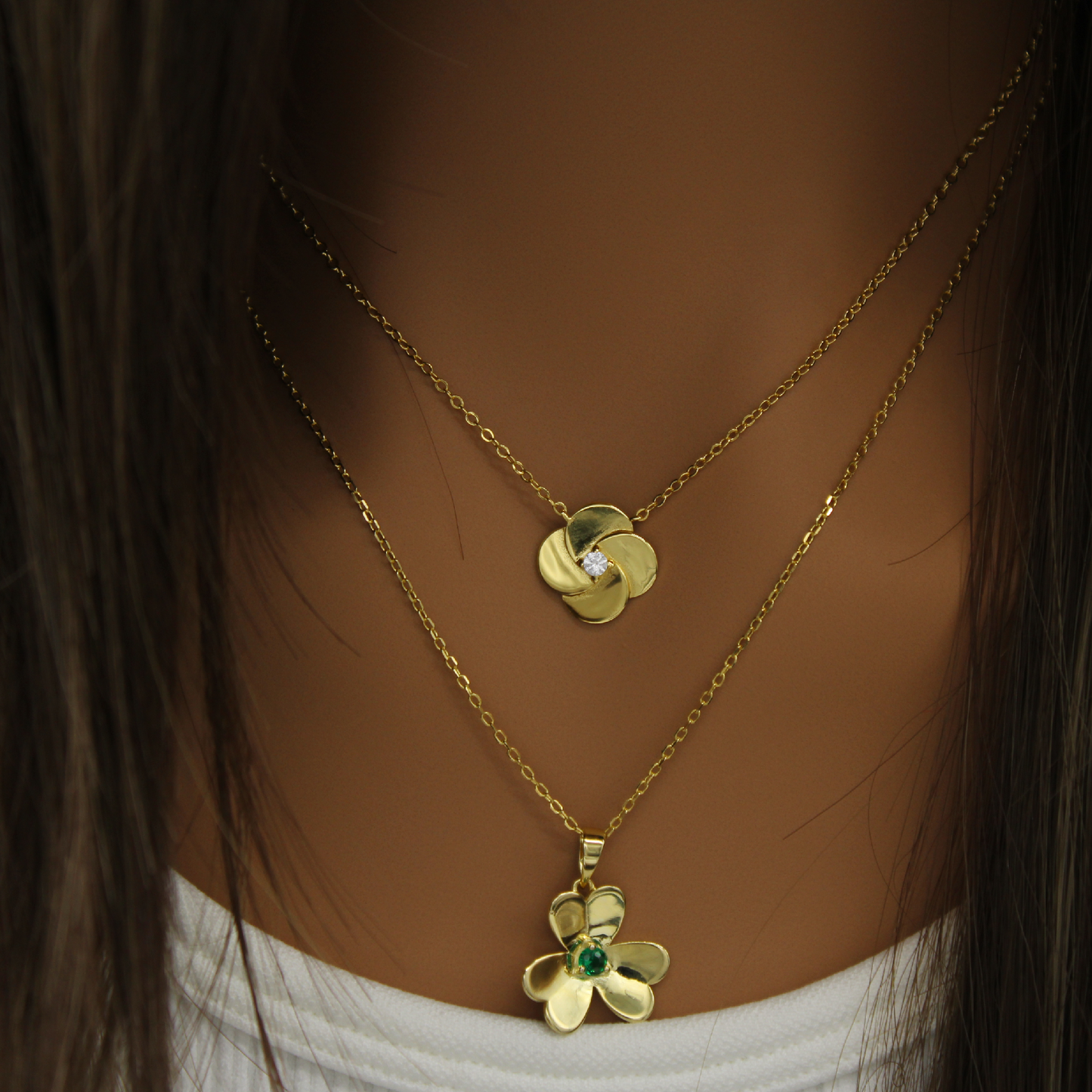 Golden Camellia Necklace