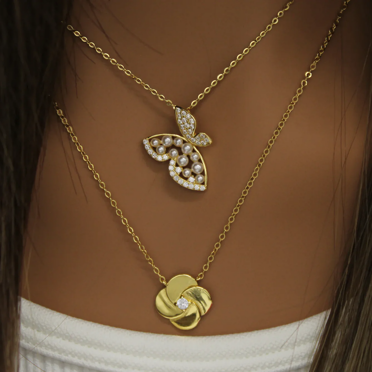 Golden Camellia Necklace