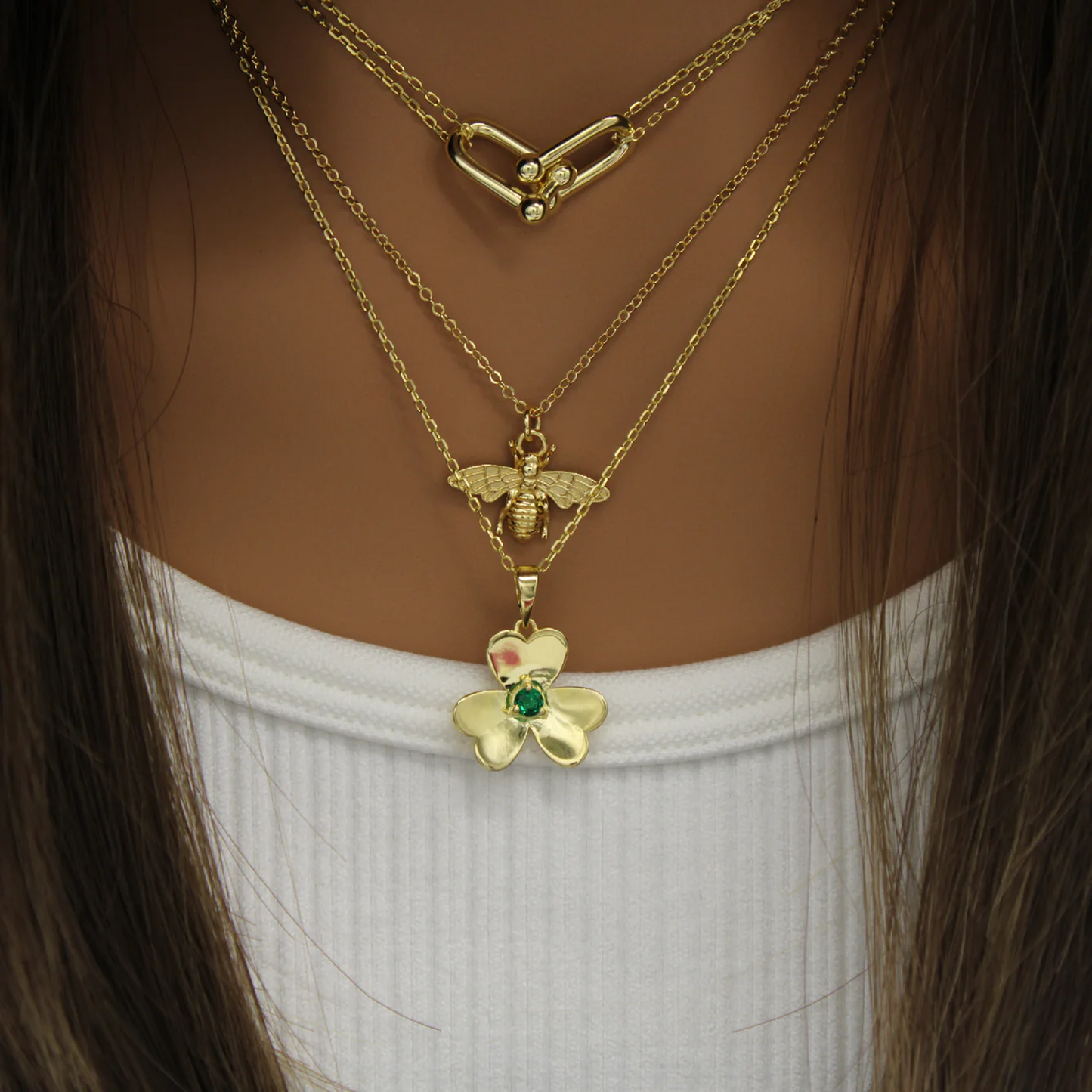 Golden Shamrock Necklace