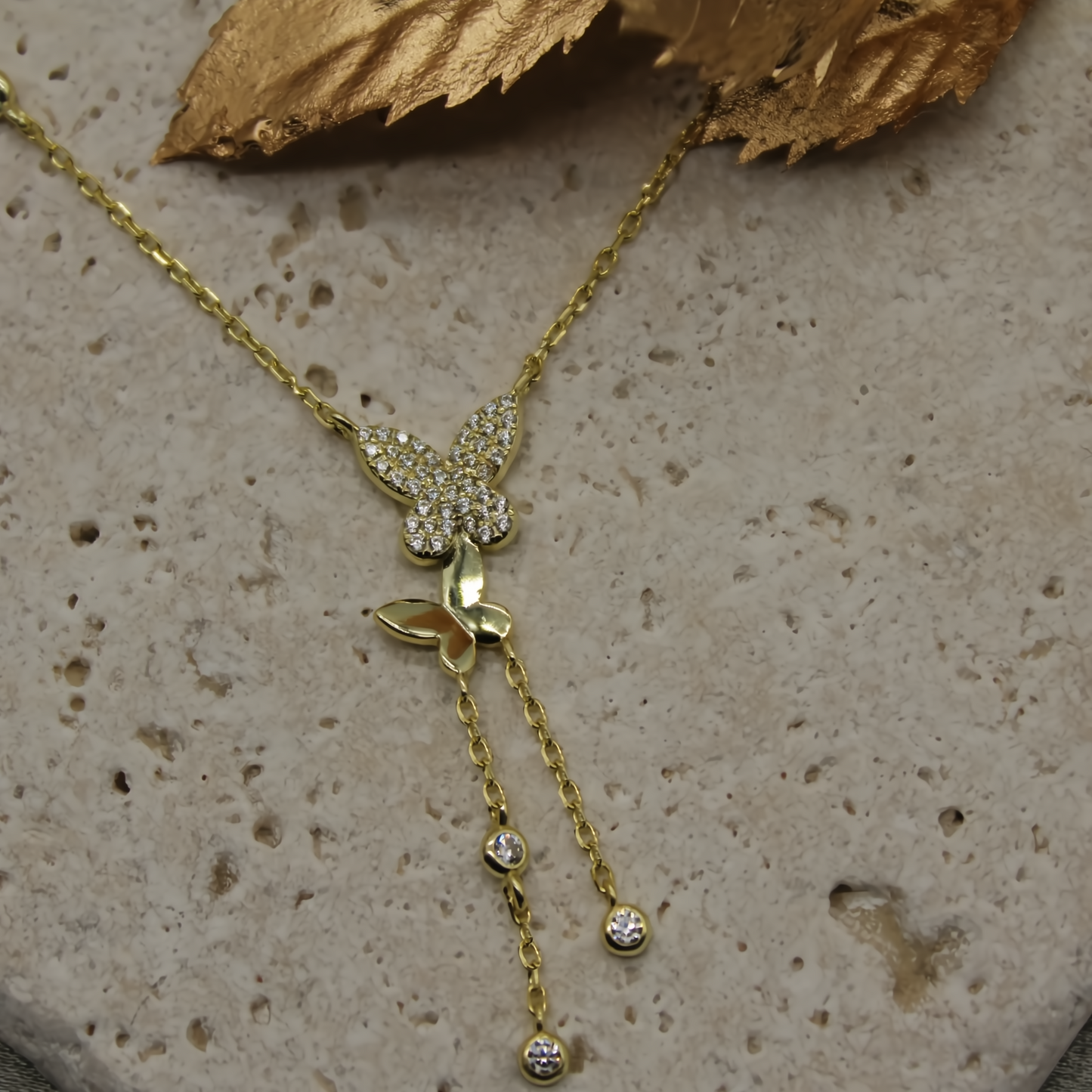 Golden Butterfly Elegance Necklace