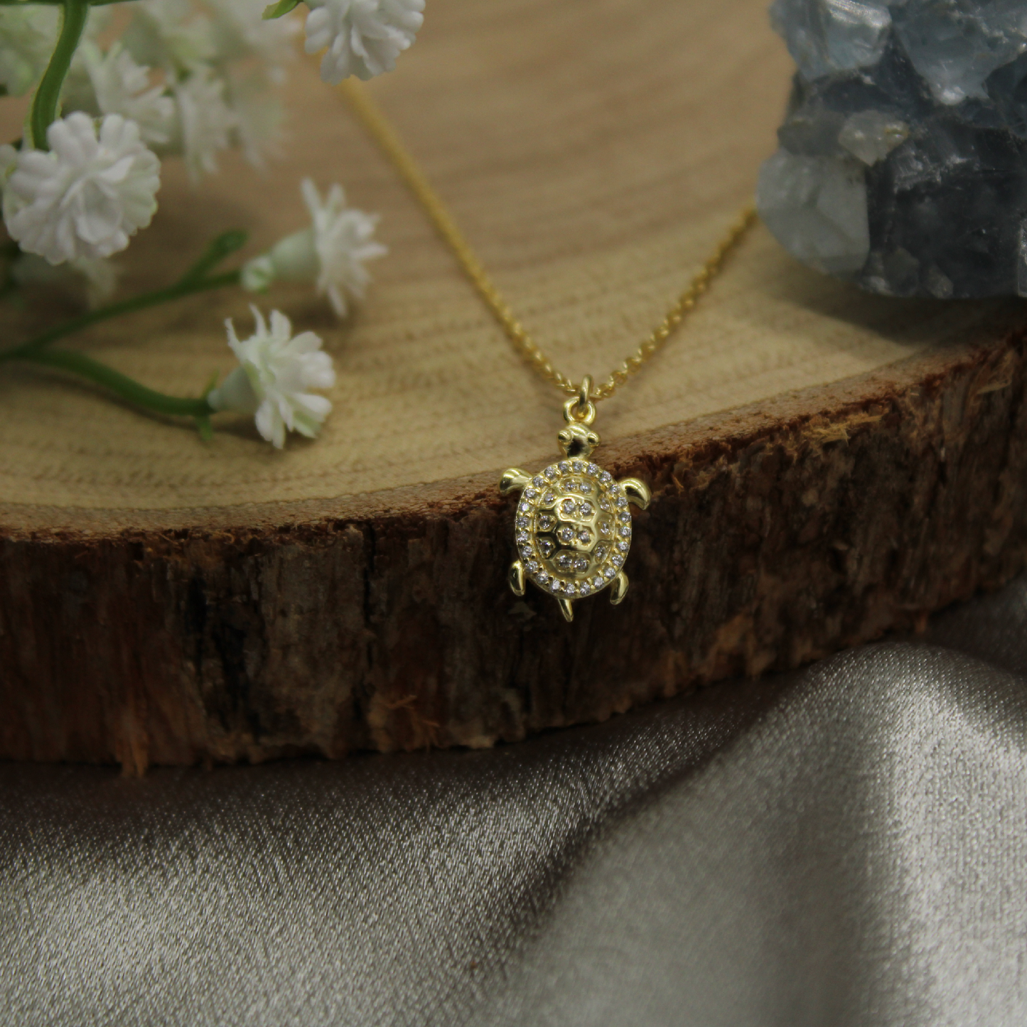 Golden Turtle Charm Necklace