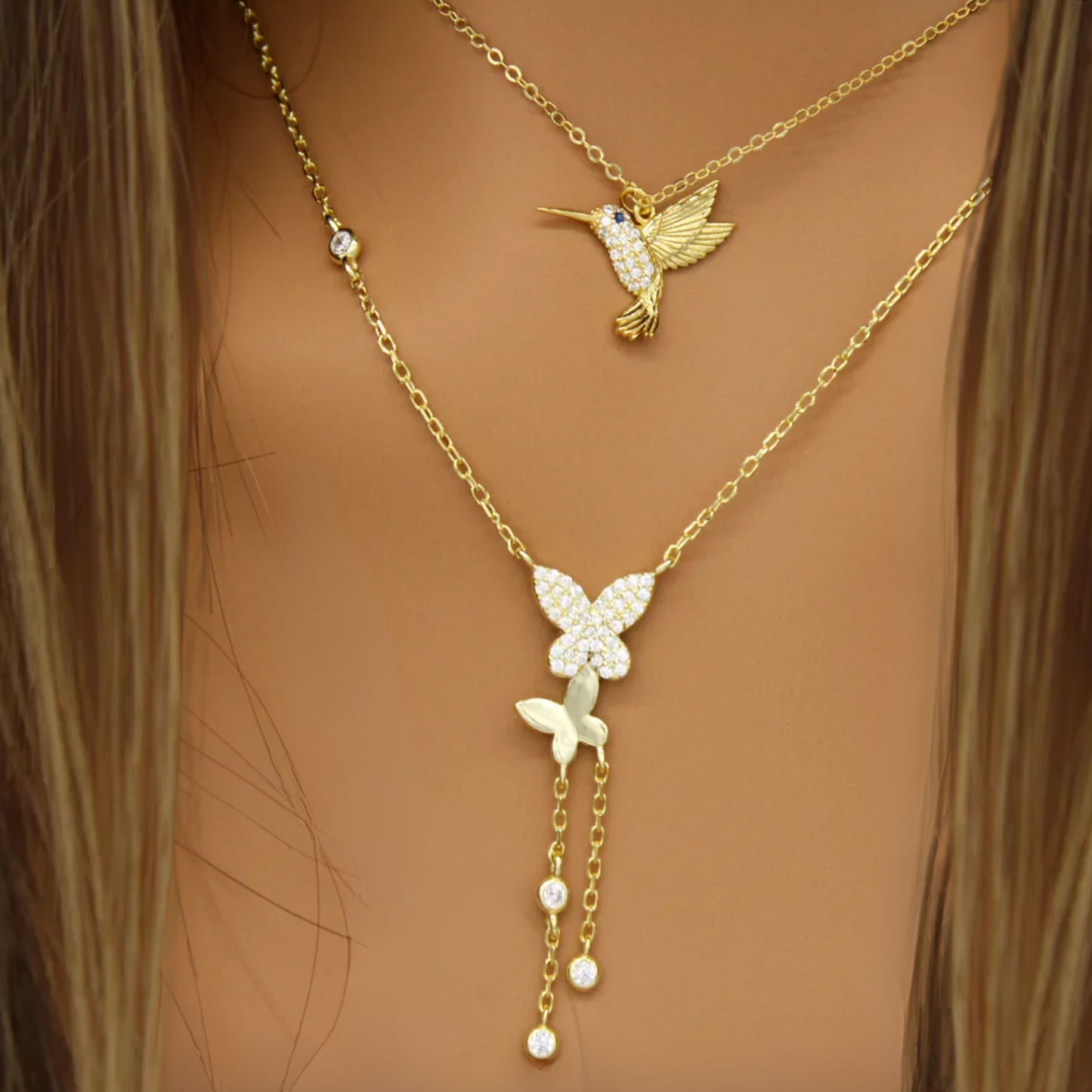 Golden Butterfly Elegance Necklace