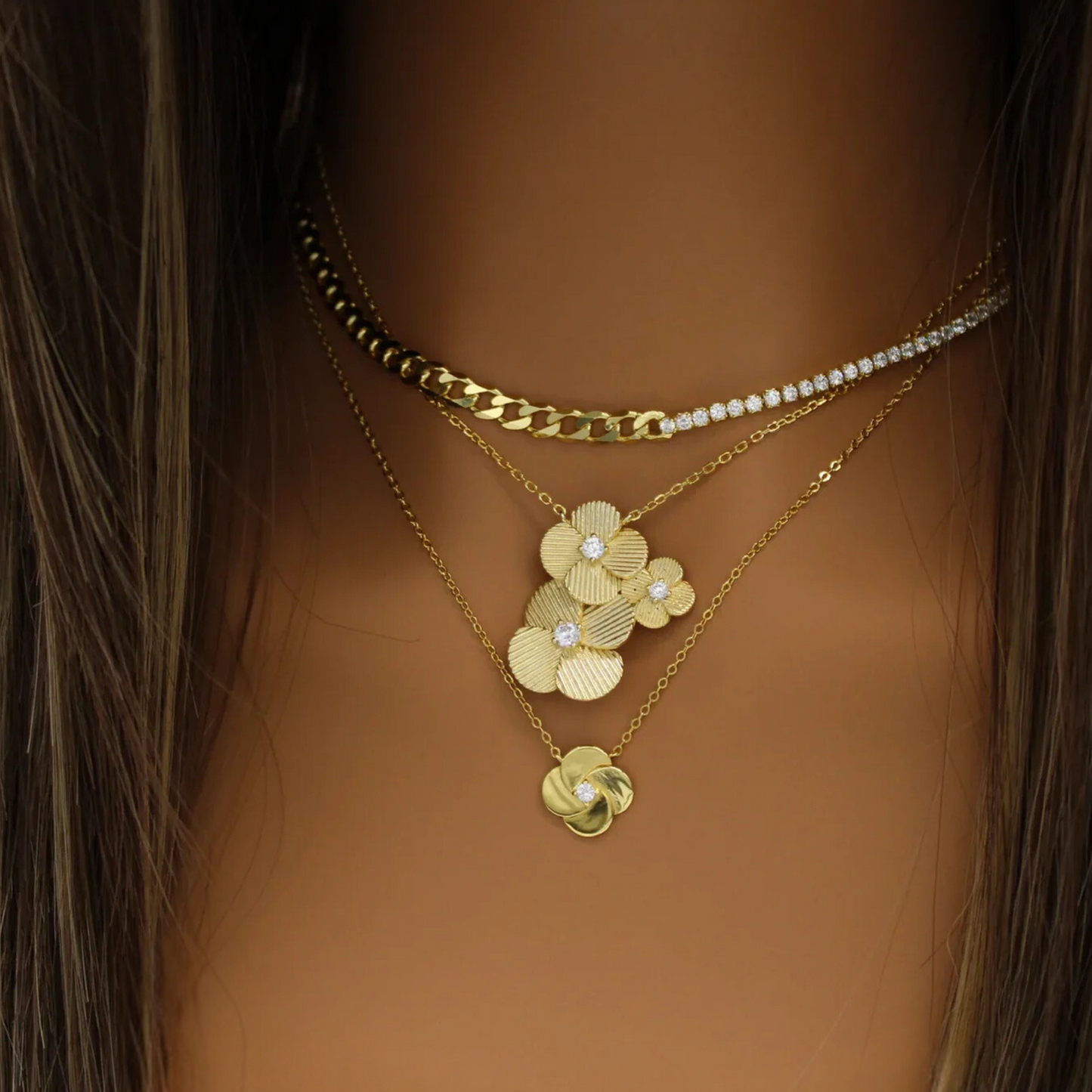 Three Blossoms Necklace