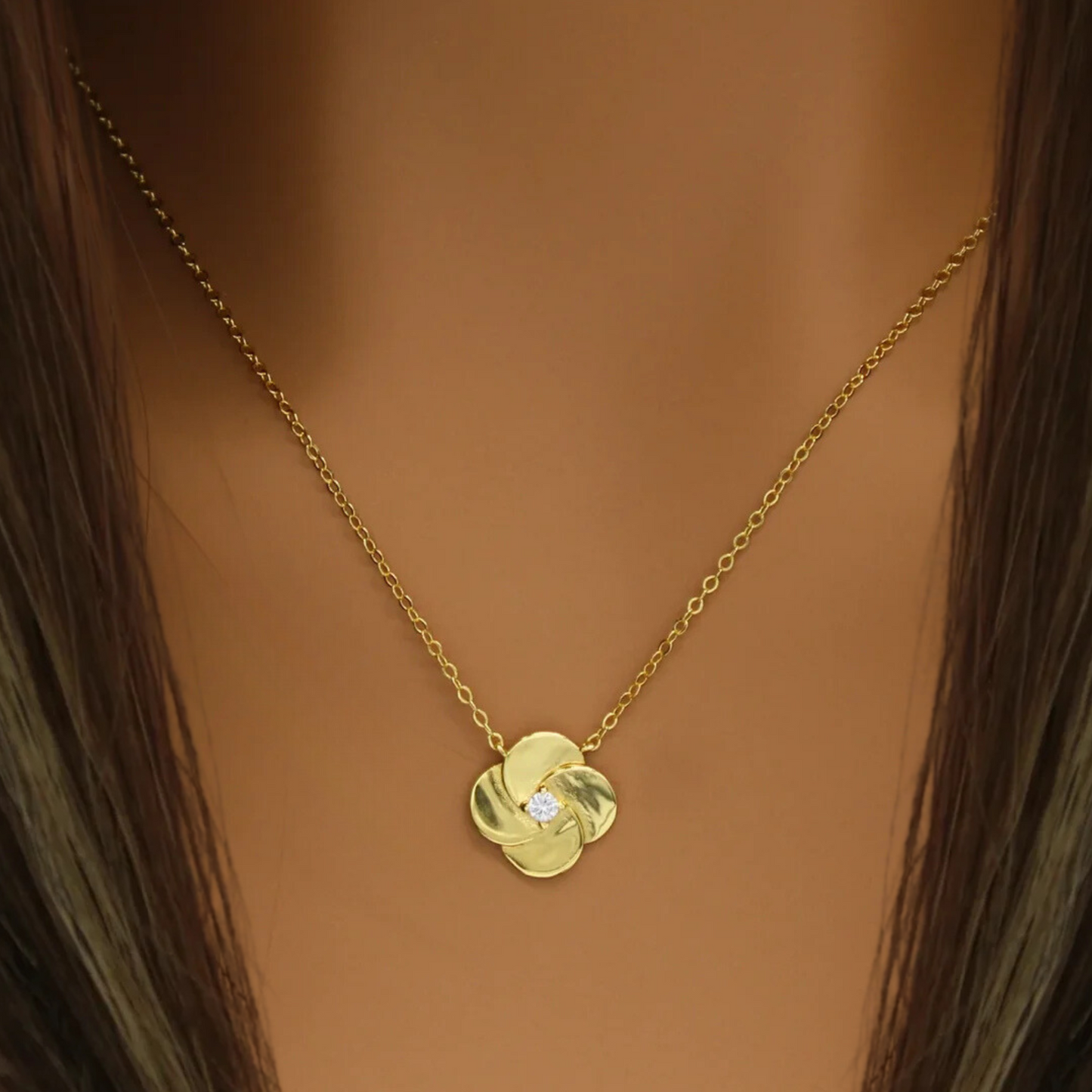 Golden Camellia Necklace