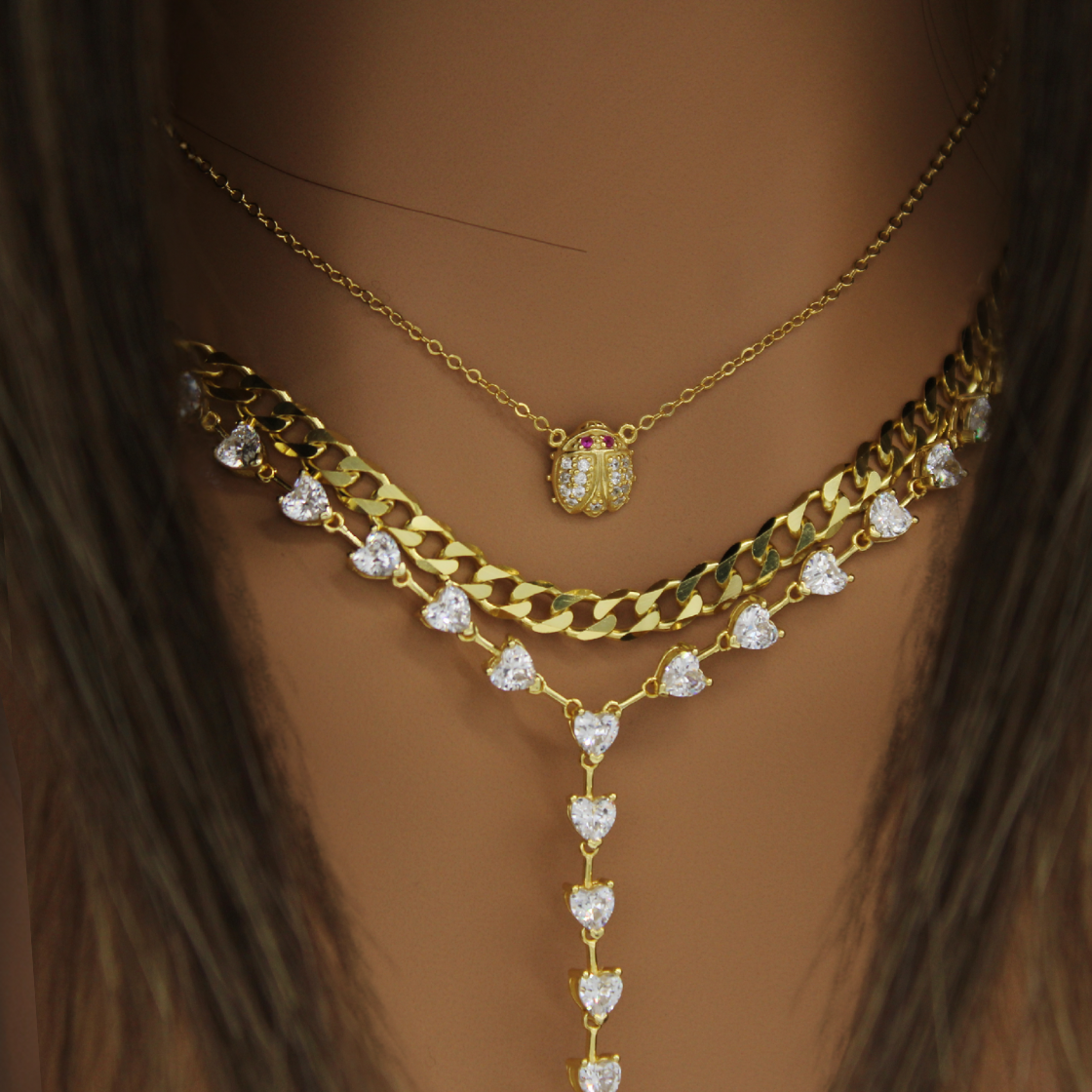 Heart's Embrace Y-Drop Choker