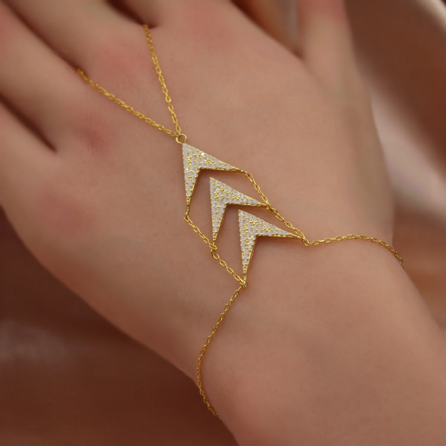 Golden Arrow Hand Chain