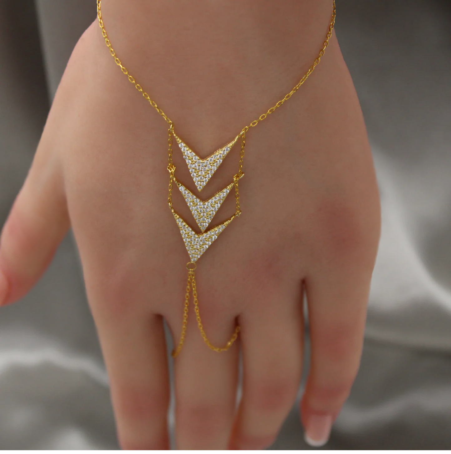 Golden Arrow Hand Chain