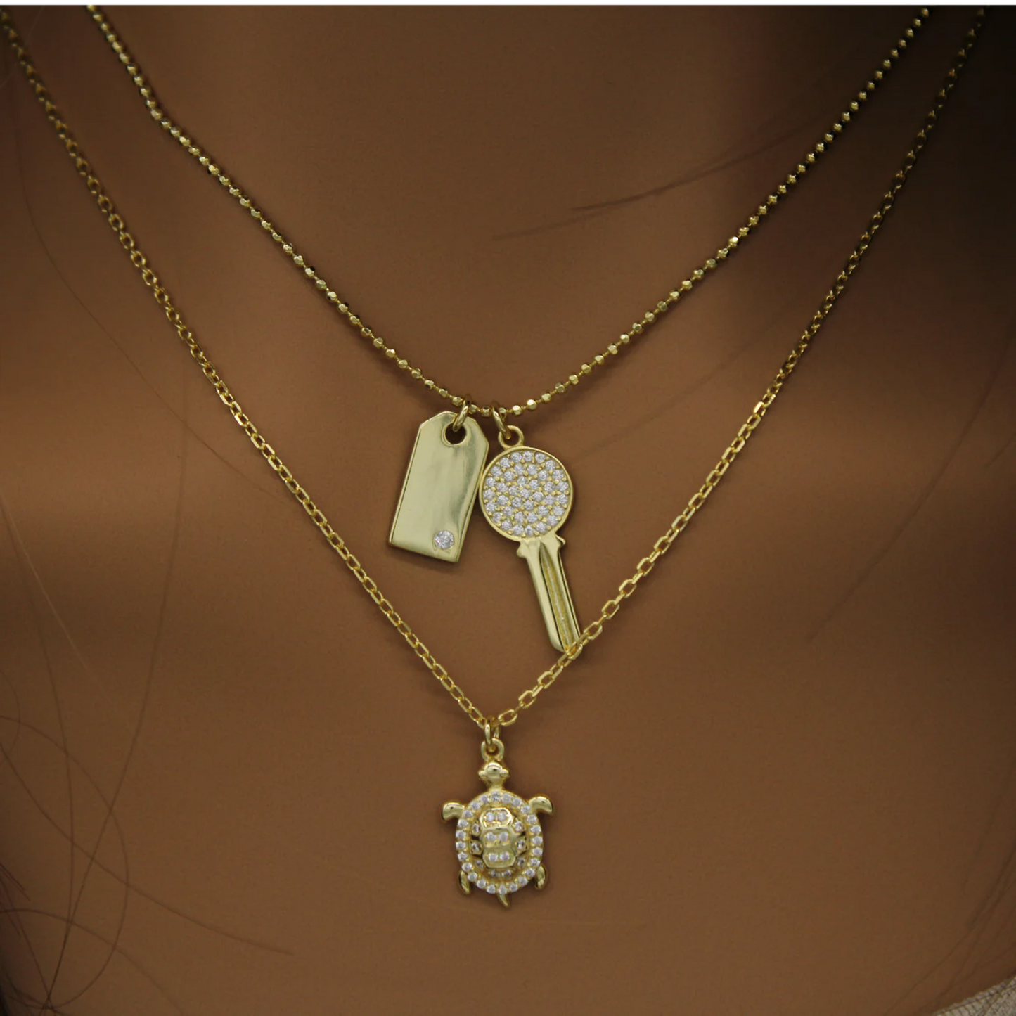 Golden Turtle Charm Necklace