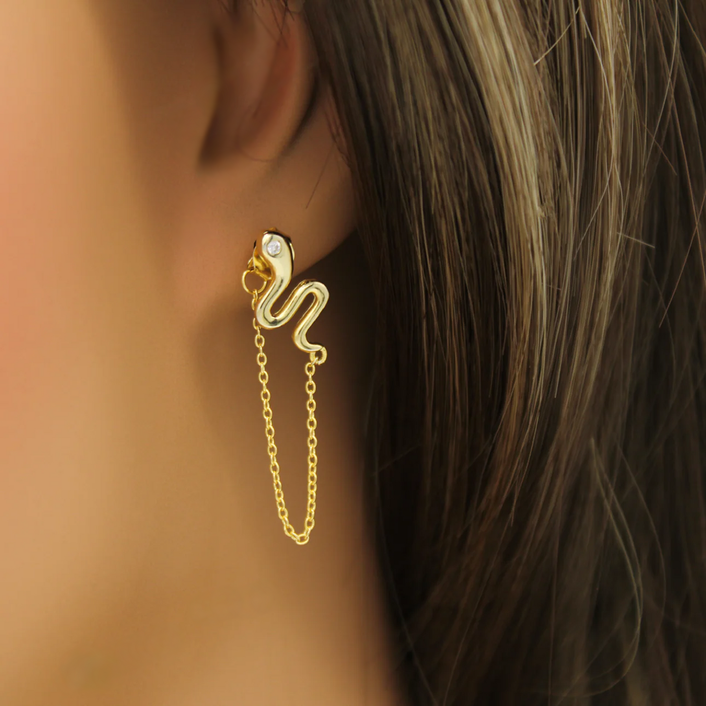 Golden Serpent Earrings