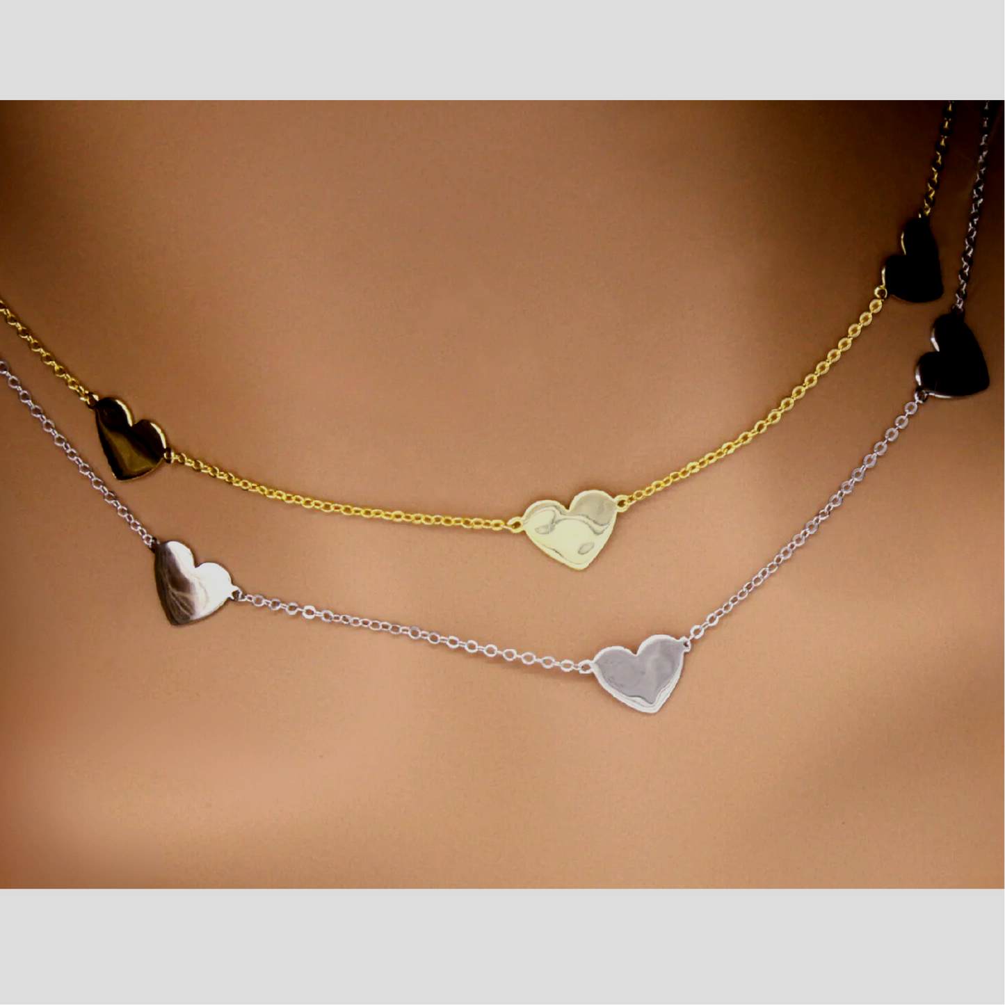 Golden Trio Heart Necklace