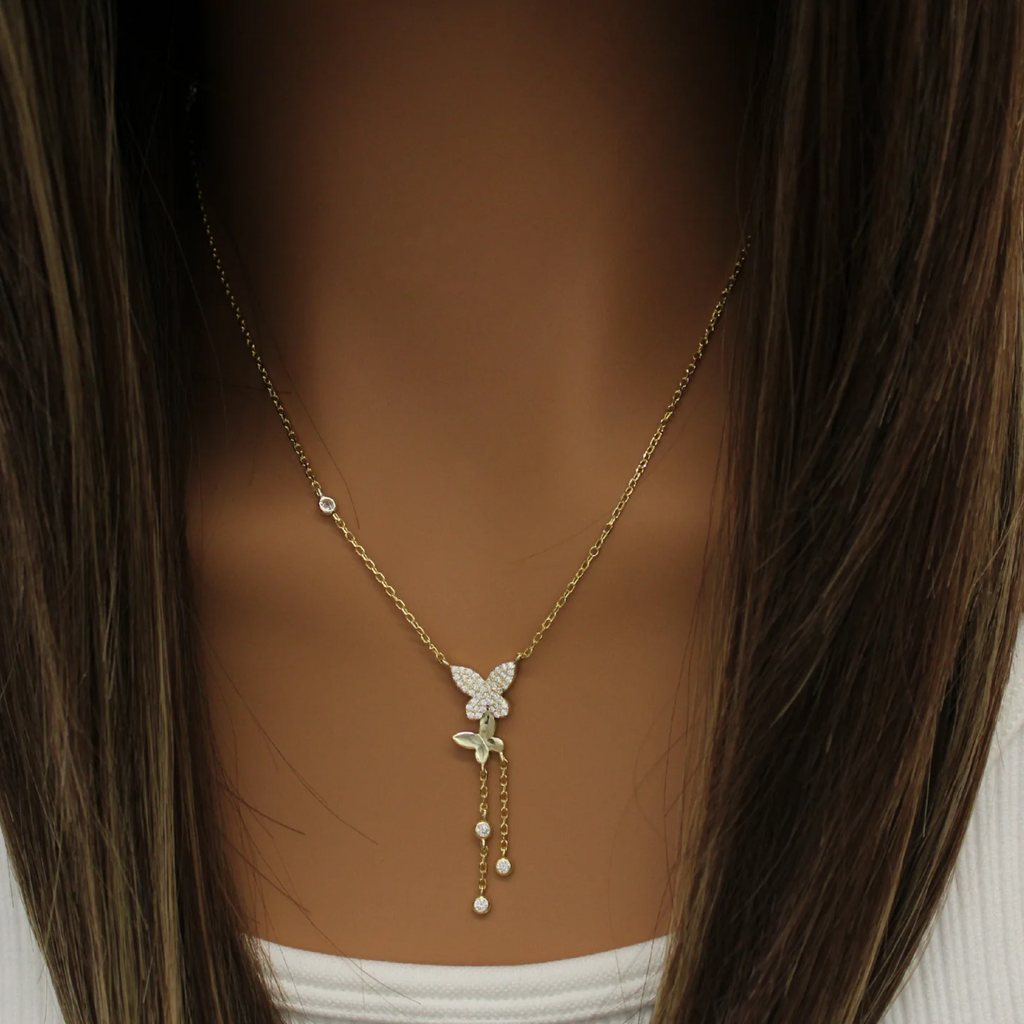 Golden Butterfly Elegance Necklace