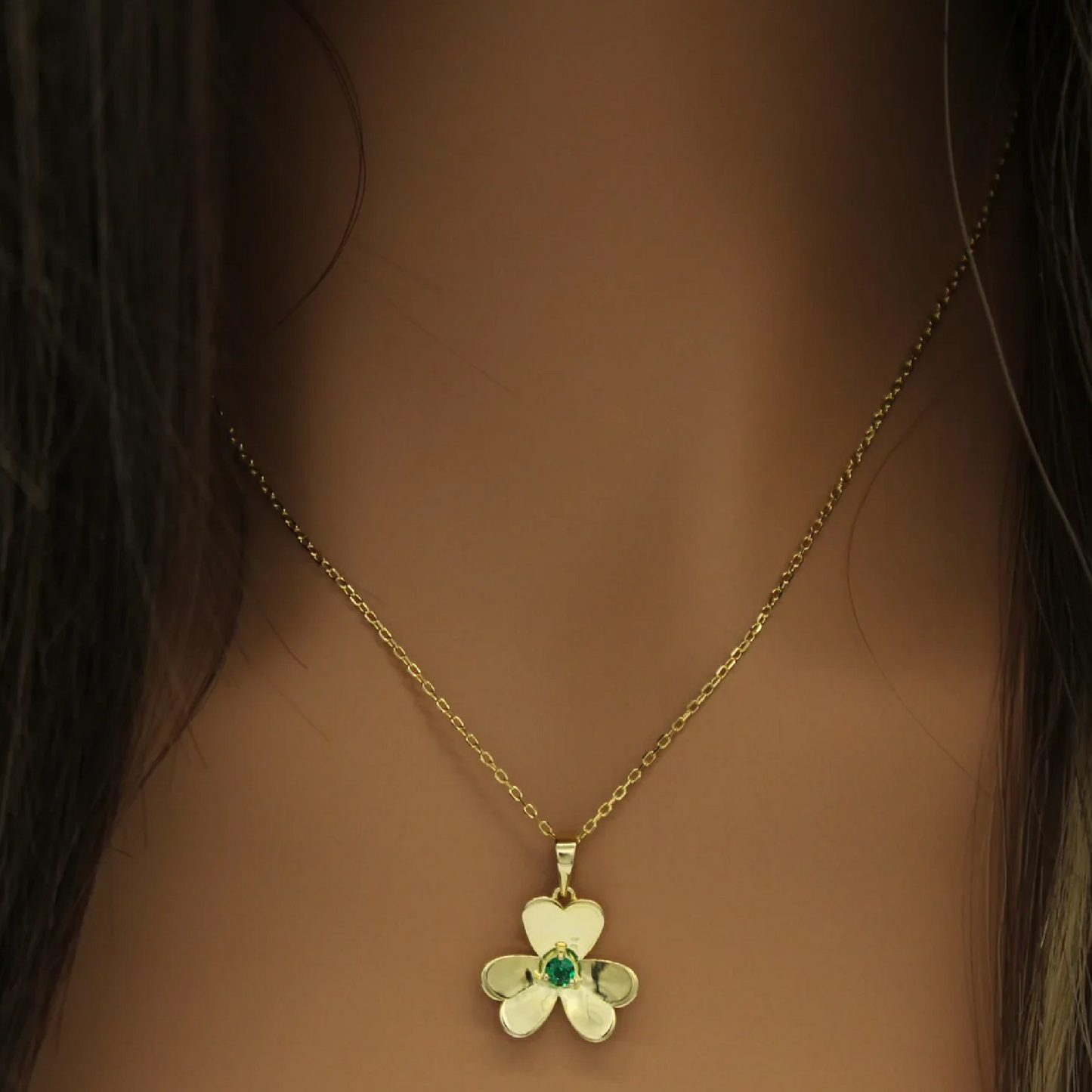 Golden Shamrock Necklace