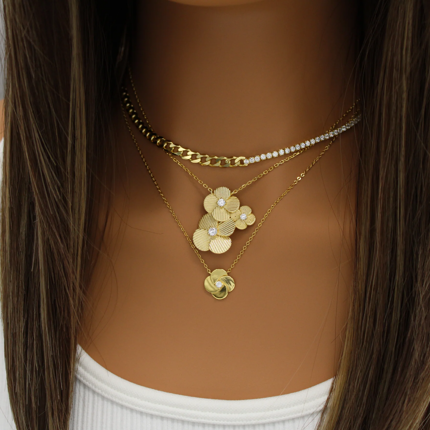 Golden Camellia Necklace