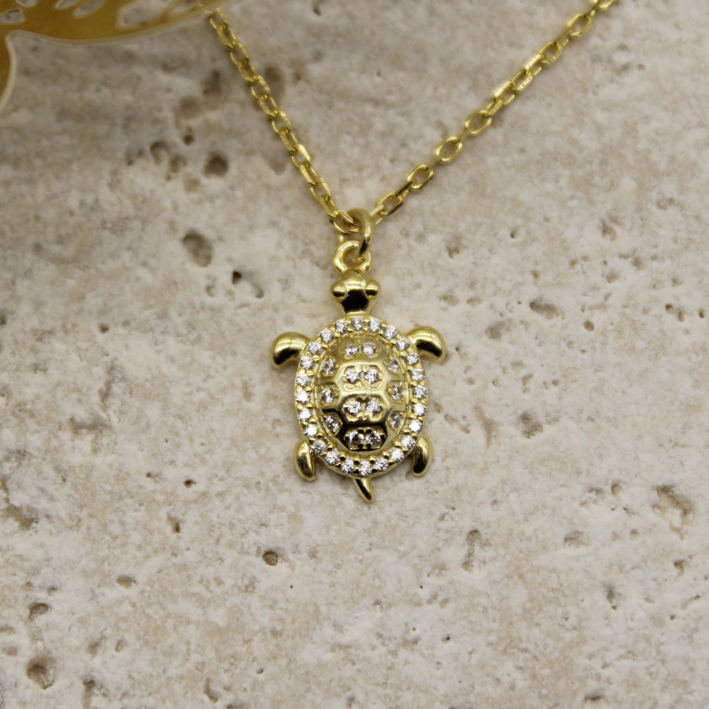 Golden Turtle Charm Necklace