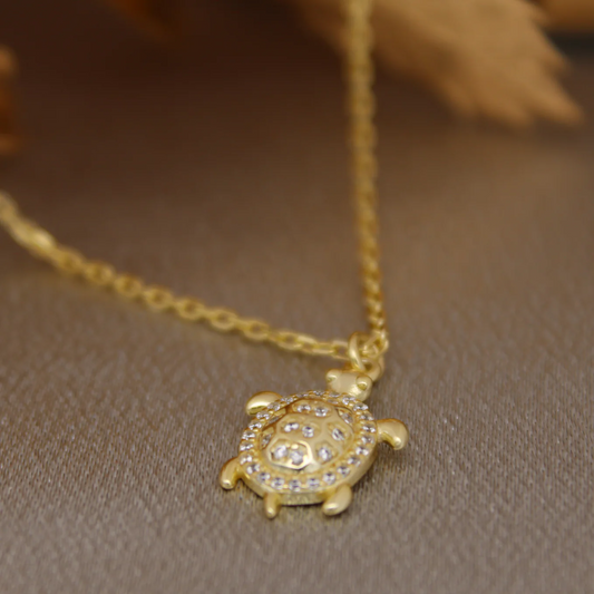 Golden Turtle Charm Necklace