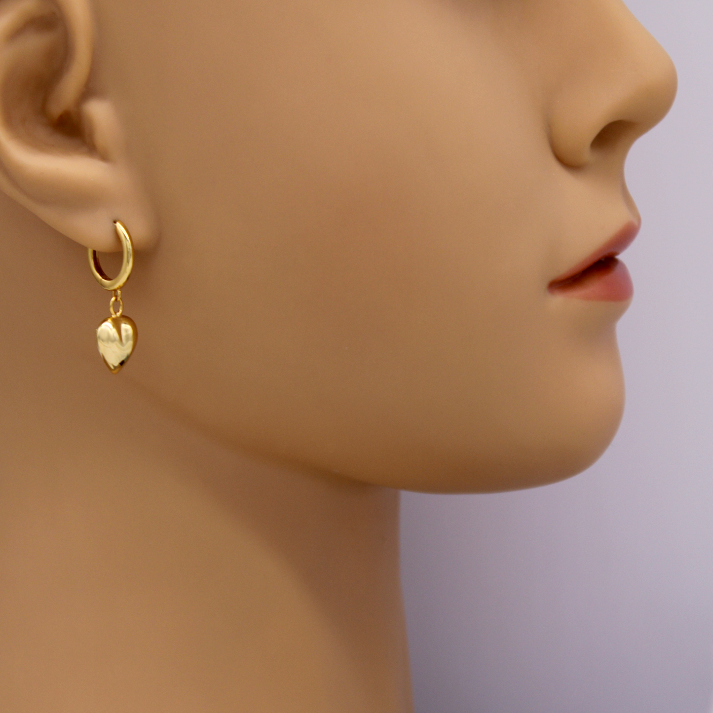 Heart Charm Hoop Earrings