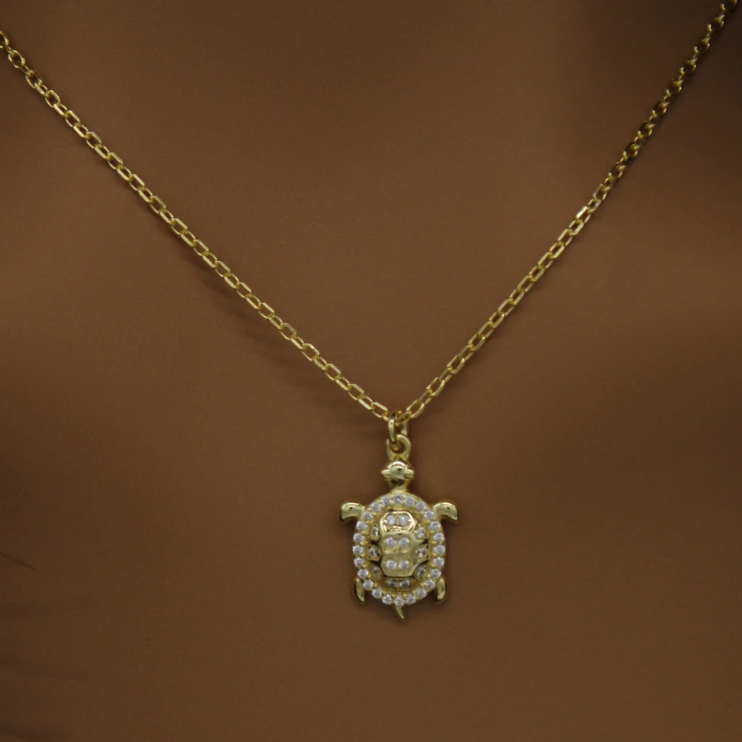 Golden Turtle Charm Necklace