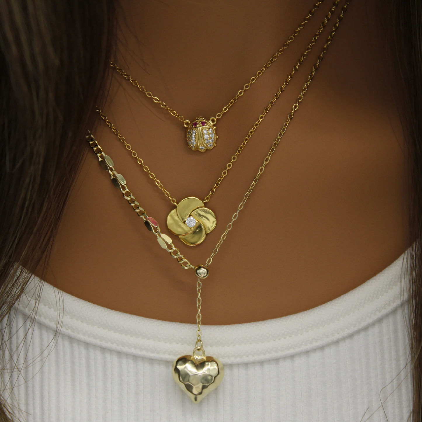 Hammered Heart Necklace